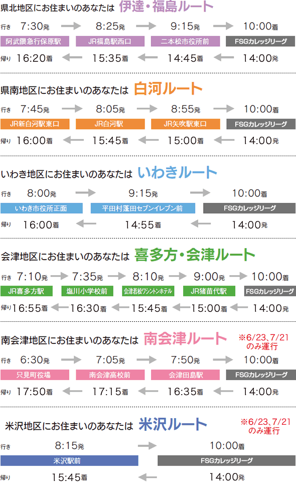 無料バス運行表
