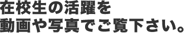 在校生の活躍を動画や写真でご覧下さい。